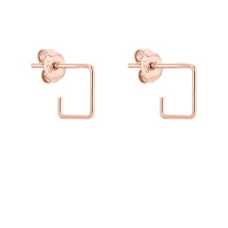 Kolczyki kwadraty z różowego złota