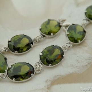 VERONA - srebrna bransoletka z oliwinami