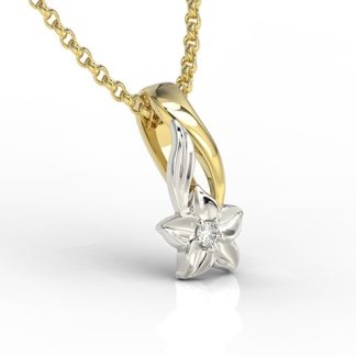 Wisiorek z żółtego i białego złota z cyrkonią BPW-15ZB-C