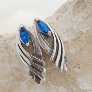 GLIDA - srebrne kolczyki z szafirem