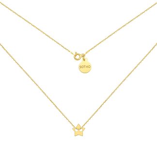 Złoty naszyjnik z gwiazdką : Długość - 50 cm