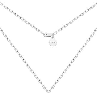 Srebrny masywny łańcuch : Długość - 50 cm