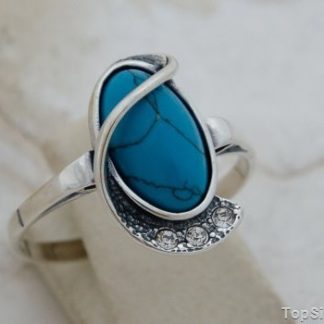 BOWI - srebrny pierścionek z turkusem