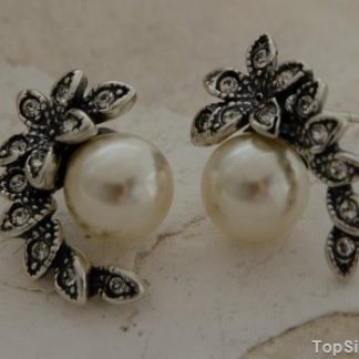 ROZMARYN - srebrne kolczyki z perlami i kryształami