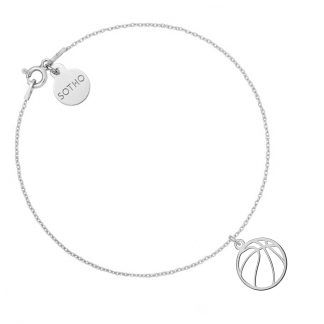 Srebrna bransoletka z piłką do koszykówki