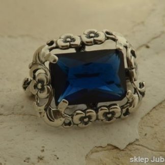 CALABRIA - srebrna broszka z szafirem