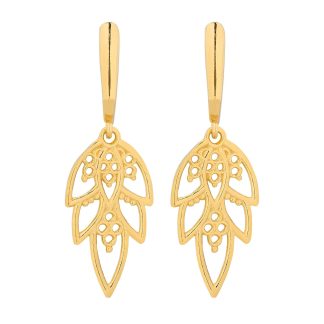 Złote długie kolczyki z rozetami