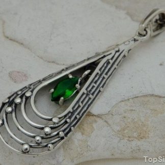 GALLASSO - srebrny wisiorek ze szmaragdem