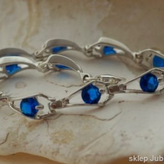 Srebrna bransoletka z szafirami - OSLO
