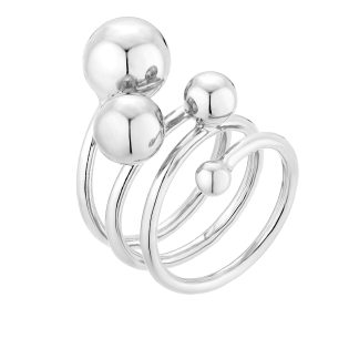 Srebrny masywny pierścionek z kulkami : pierścionki - 13