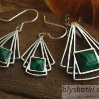 Srebrny komplet z malachitem MACALOSO