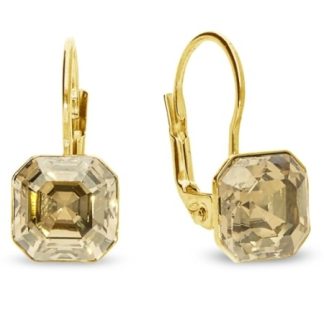 Kolczyki srebrne pozłacane empire cristals w kolorze golden shadow