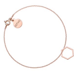 Bransoletka z różowego złota z sześciokątem