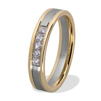 Obrączka z białego palladowego żółtego złota ŁN-21BZ-EXTRA light-k