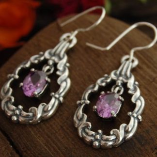TINTERA - srebrne kolczyki kolczyki z ametystem