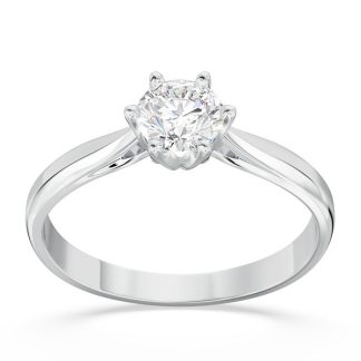 Pierścionek z brylantem certyfikowanym 0,50ct G/Si1 z białego złota AP-6650B