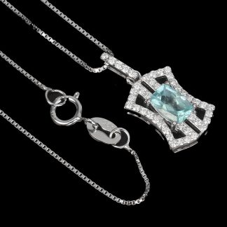Naszyjnik naturalny apatyt neon blue 925 delikatny