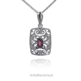 Srebrna zawieszka z granatem bona