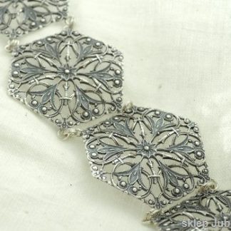 ISOLDA - srebrna szeroka ażurowa bransoleta