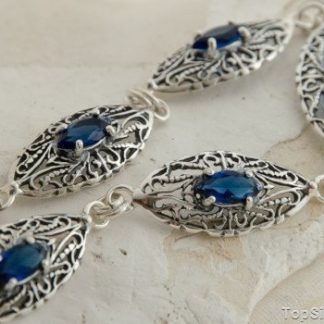 IZMIR - srebrna bransoletka z szafirem