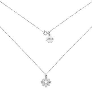 Srebrny naszyjnik z rozetką : Długość - 60 cm