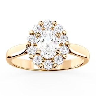 Pierścionek zaręczynowy z białym topazem Swarovski i diamentami BP-57Z