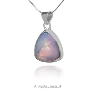 Niezwykła zawieszka srebrna z naturalnym opalem etiopskim  - kaboszon unikat