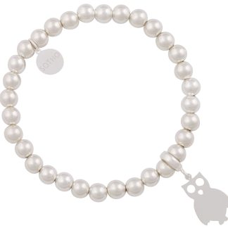 Srebrna bransoletka koraliki ze srebra z sową