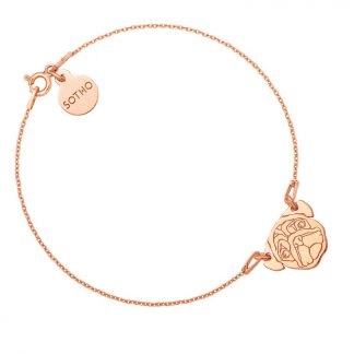 Bransoletka z różowego złota z mopsem