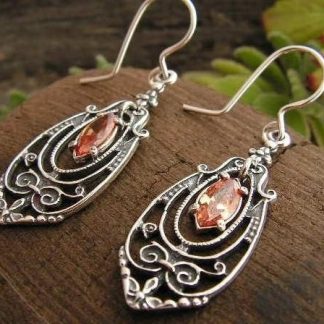 ORDESA - srebrne kolczyki kolczyki z topazem złocistym