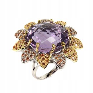 Pierścionek ametyst 25.15 ct srebrny 925 r 12