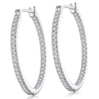 Srebrne kolczyki kryształowe koła zatrzaski srebro 925 rozmiar L