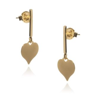 Kolczyki srebrne  serduszka na pałeczkach