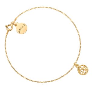 Złota bransoletka z ozdobną zawieszką