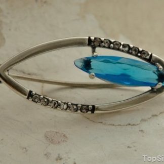 ISERNA - srebrna broszka z akwamarynem