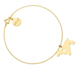 Złota bransoletka z psem rasy cocker spaniel