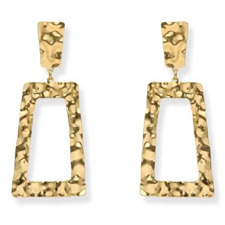 Kolczyki srebrne pozłacane karbowane ermina