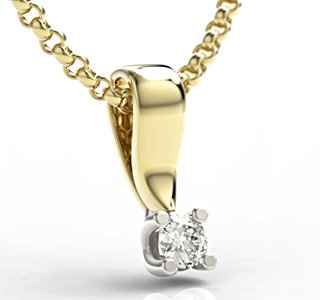 Wisiorek z żółtego i białego złota z diamentem LPW-8108ZB