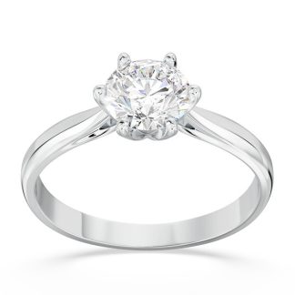 Pierścionek z brylantem certyfikowanym 1,0ct F/VVS1 z białego złota AP-66-1,0/B