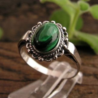 TAFALI - srebrny pierścionek z malachitem