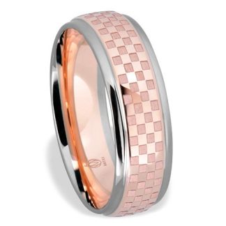 Obrączka z czerwonego i białego złota palladowego ŁN-03CB-EXTRA light-k