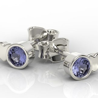 Kolczyki z białego złota z tanzanitami BPK-6820