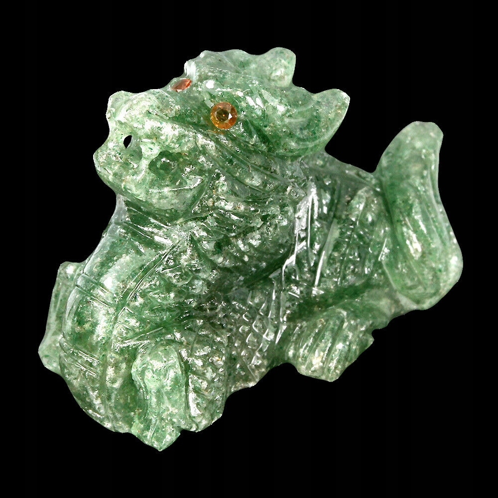Smok rzeźbiony awenturyn kamień naturalny 69.63ct