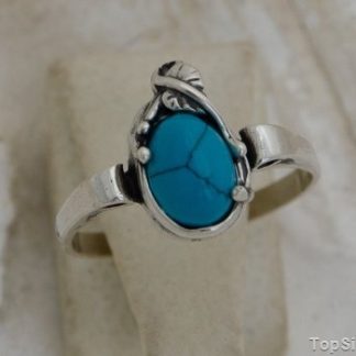 LOREN - srebrny pierścionek z turkusami