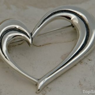 SERCE - srebrna broszka na prezent