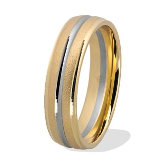 Obrączka z żółtego i białego złota palladowego ŁN-47ZB-light-k