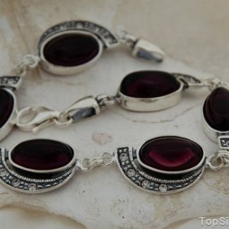 OMERTA - srebrna bransoleta z ametystem