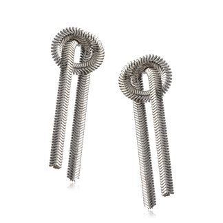 Kolczyki srebrne rodowane warkocze - modna bizuteria włoska