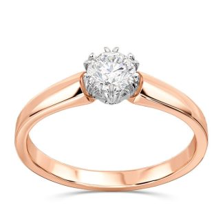 Pierścionek zaręczynowy z różowego i białego złota z brylantem 0,30ct F/VVS1 BP-2130PB-D