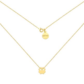 Złoty naszyjnik z koniczynką : Długość - 40 cm